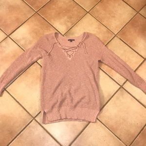 Lace up sweater